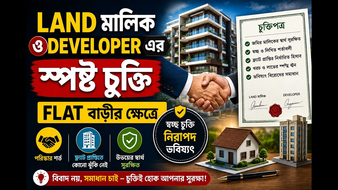 land মালিক ও developer এর স্পষ্ট চুক্তি Flat বাড়ীর ক্ষেত্রে