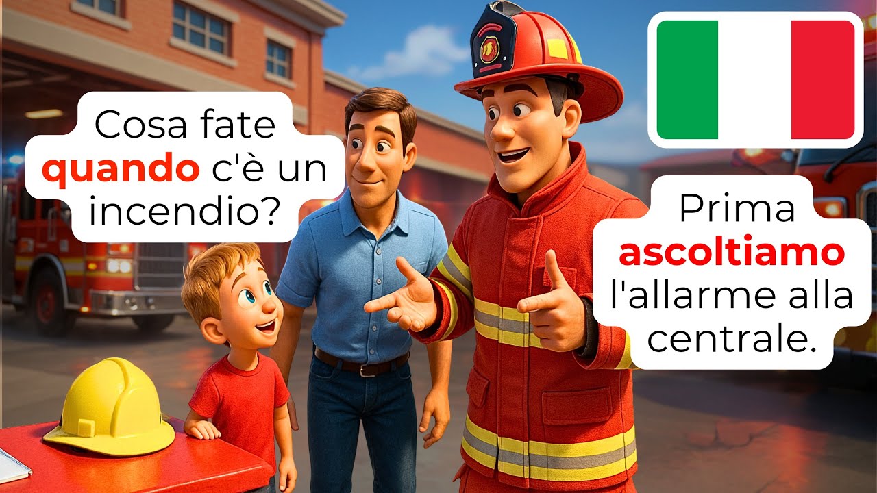 🇮🇹 Master Fire Station Safety Talk | A1-A2 | Learn Italian Fast