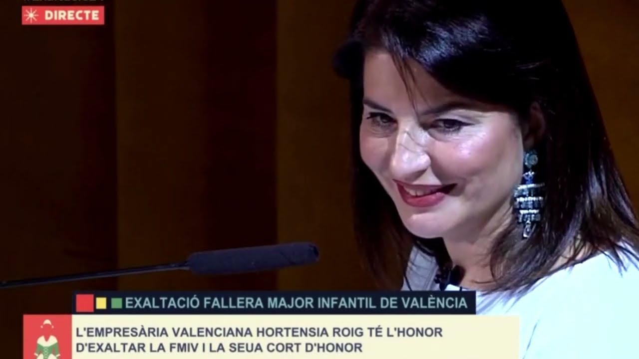 Discurso de Hortensia Roig, mantenedora de la Fallera Mayor de València y su Corte de Honor,