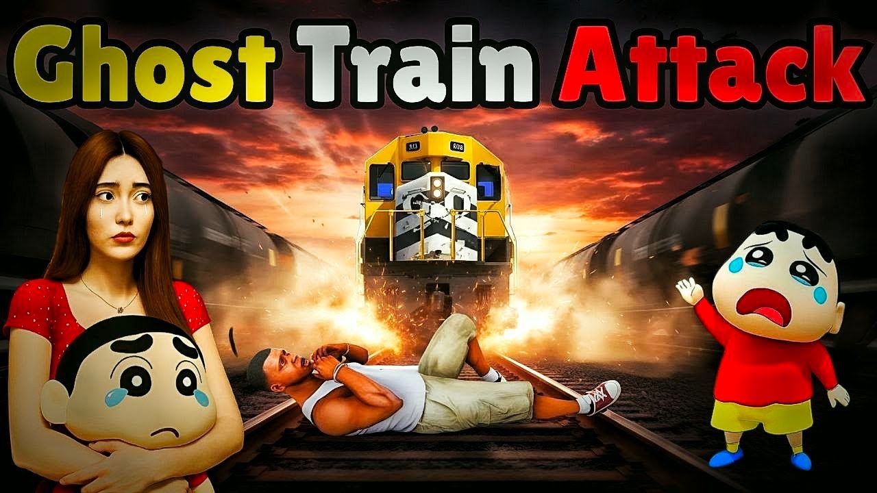 GTA 5: Shinchan & Asuran Try to Stop Ghost Train | Train Attack Shinchan & Anjala | Asuran Sad Story