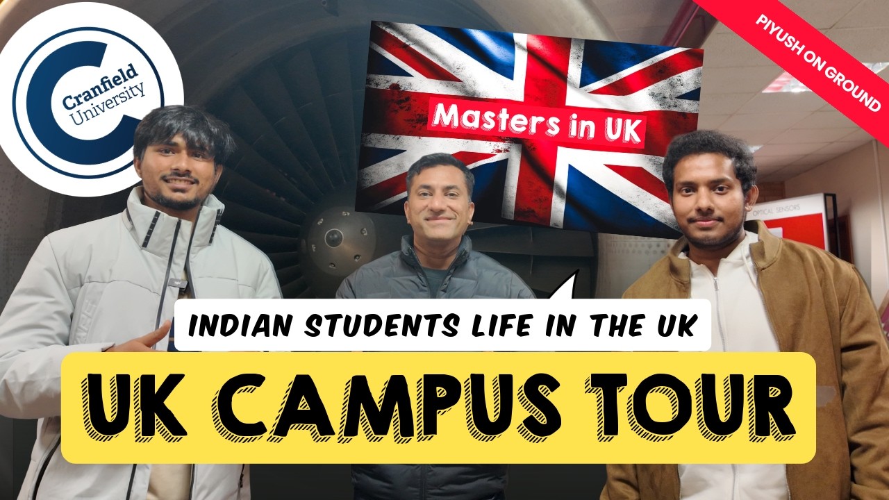 Indian students Cranfield University Campus Tour | Study in UK 2026 🎓 Airport Campus & Life Abroad!