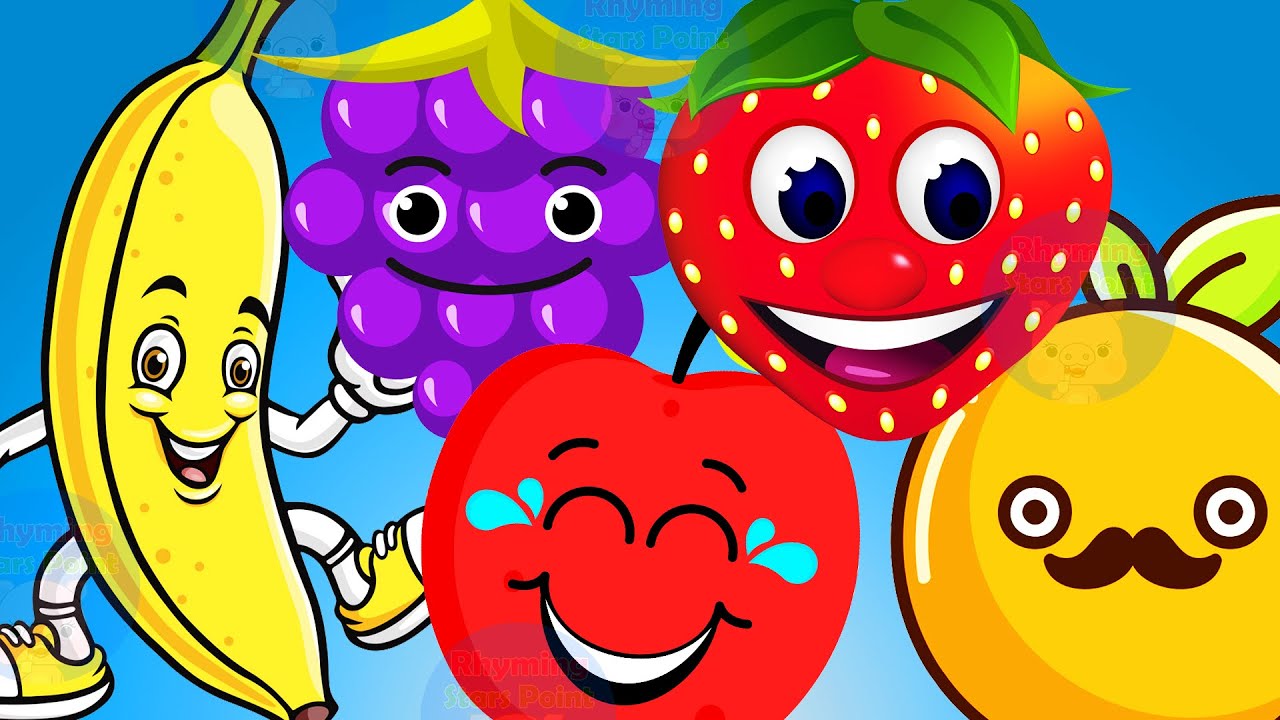5 little Fruits Jumping on the Bed | Fruits Song 