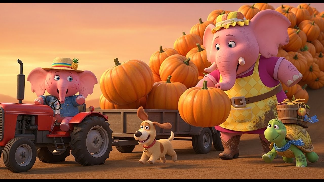 Nông Trại Voi Dâu Tây 🐘🎃 BÍ NGÔ ĐẠI NÁO! Xe Sweetie Khiến 50 Quả LĂN KHỎI ĐỒI!