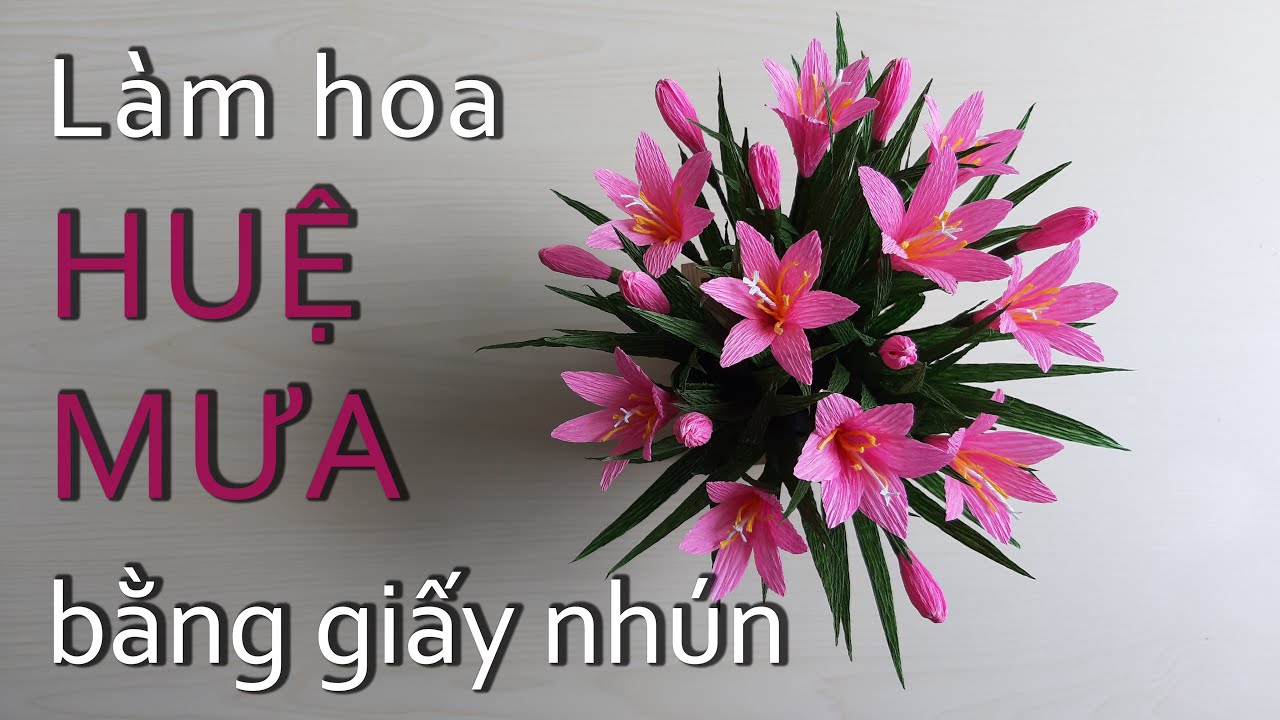 Cách làm hoa Huệ Mưa bằng giấy nhún | How to make Rain Lily flower by crepe paper | Góc nhỏ Handmade