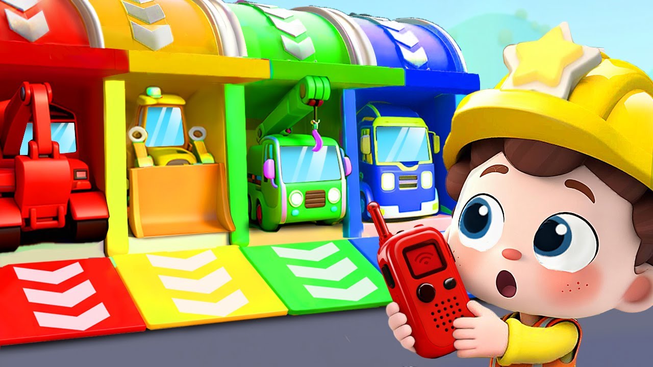 Let's Call the Construction Trucks | Construction Vehicles | Nursery Rhymes & Kids Songs | BabyBus