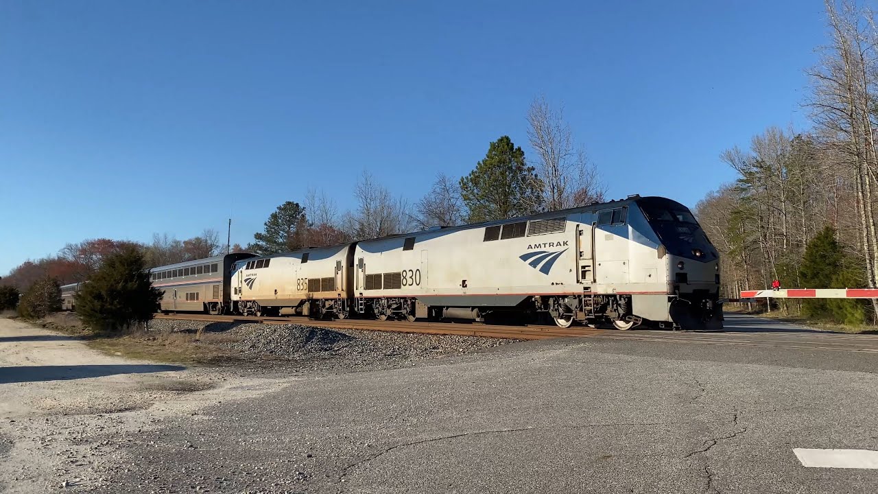 70 MPH Amtrak Auto Train 53 (25) Cruising Through Woodford, Virginia (3/25/24)