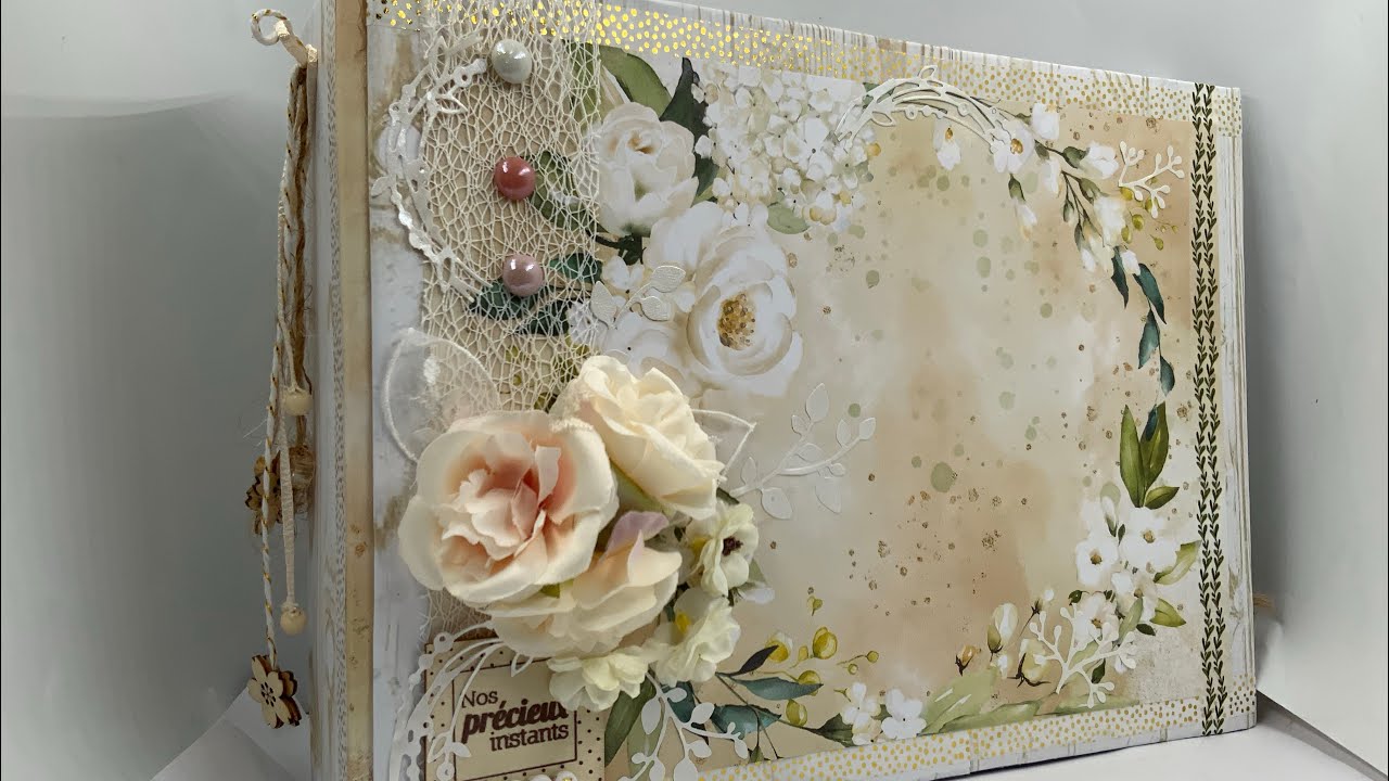 Album scrapbooking mariage romantique 24x32 cm pour 50 photos ( vendu)