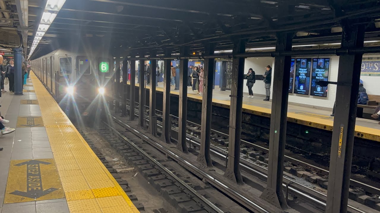 149th St-Grand Concourse bound R62A 6 train arriving & leaving 59th Street 