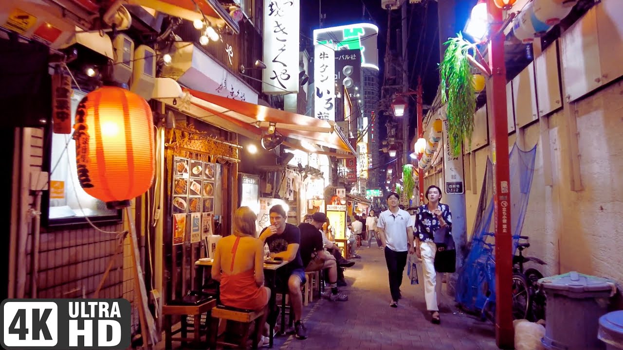 4K Japan walk | Night walking around Shinjuku Station area, Tokyo