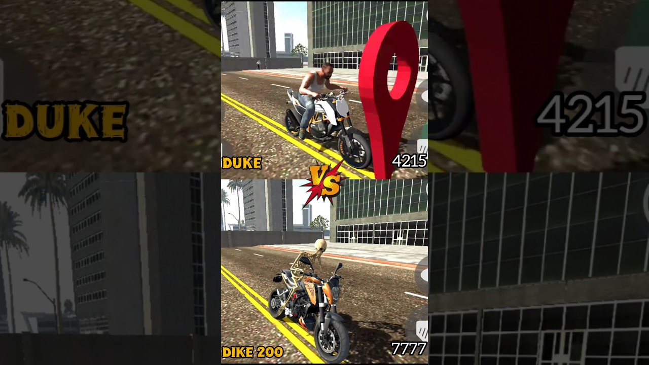 Indian bike driving 3d - duke V's duke 200 #shorts #bike #race