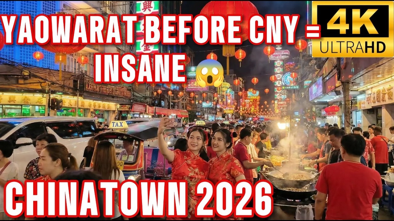 Bangkok Chinatown Yaowarat Before Chinese New Year &ndash; Insane Crowds, Lights & Preparations🏮