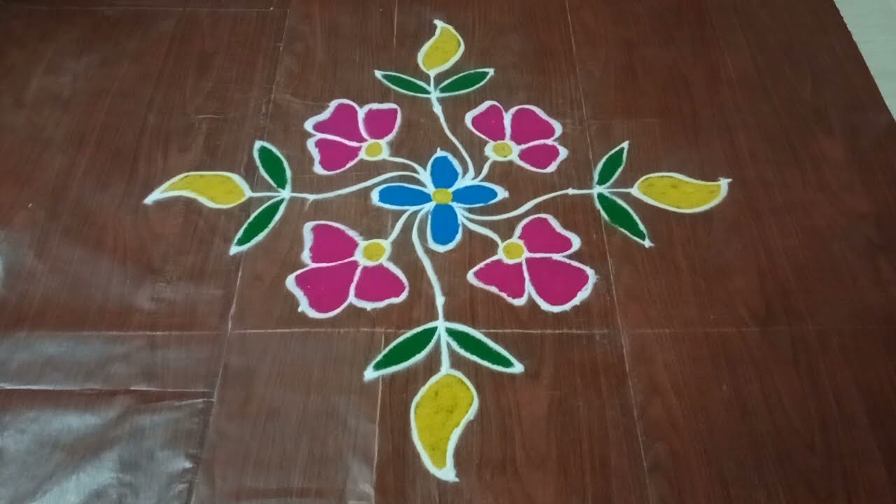 9*1 Festival special rangoli | ugadi special rangoli | festival designs | #villagemuggulu 