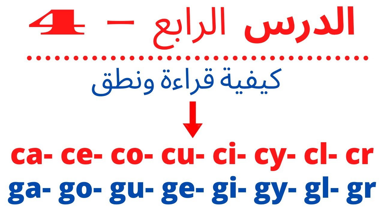 كيفية قراءة المقاطع الصوتية :   g- c جميع حالات نطق  حرف