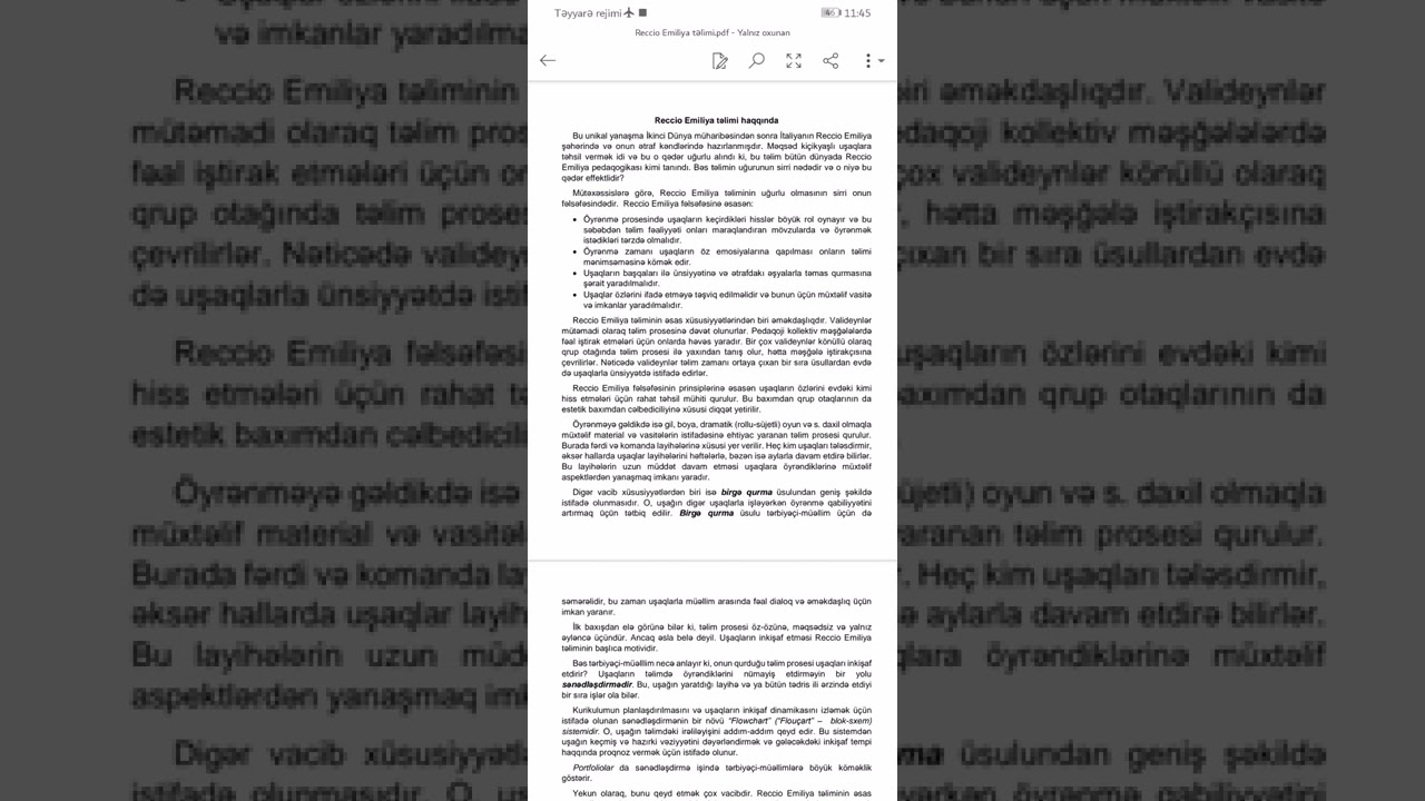 @NuraneZiyadova_mektebeqeder Mövzu 2. #Reggio Emilia təlimi. Bağça müəllimlərinin imtahan mövzusu