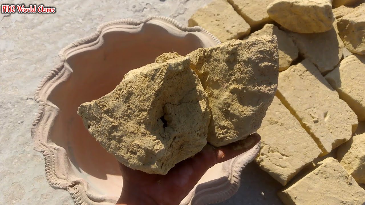 New bombastic🔥 yellow mud dry crumbling with super satisfying crumbling video💣