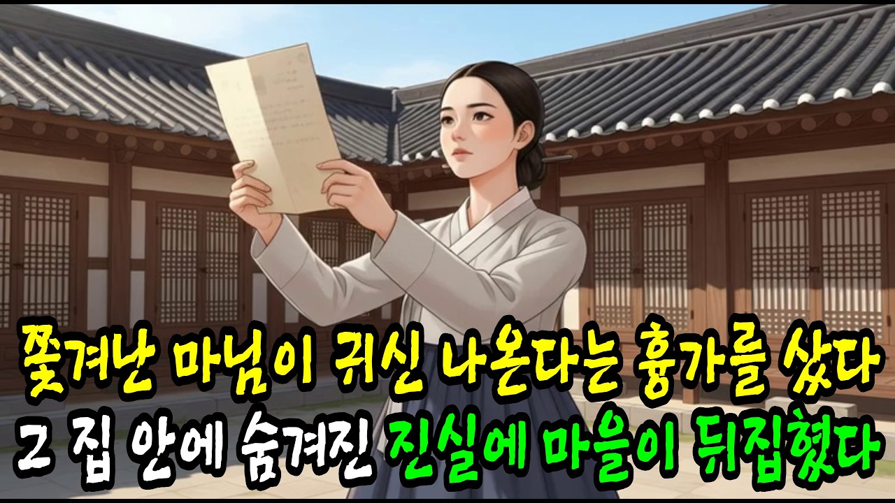 귀신 소문에 아무도 안 사는 흉가를 소박맞은 마님이 전 재산 주고 사들인 사연 #야담 #옛날이야기 #오디오북