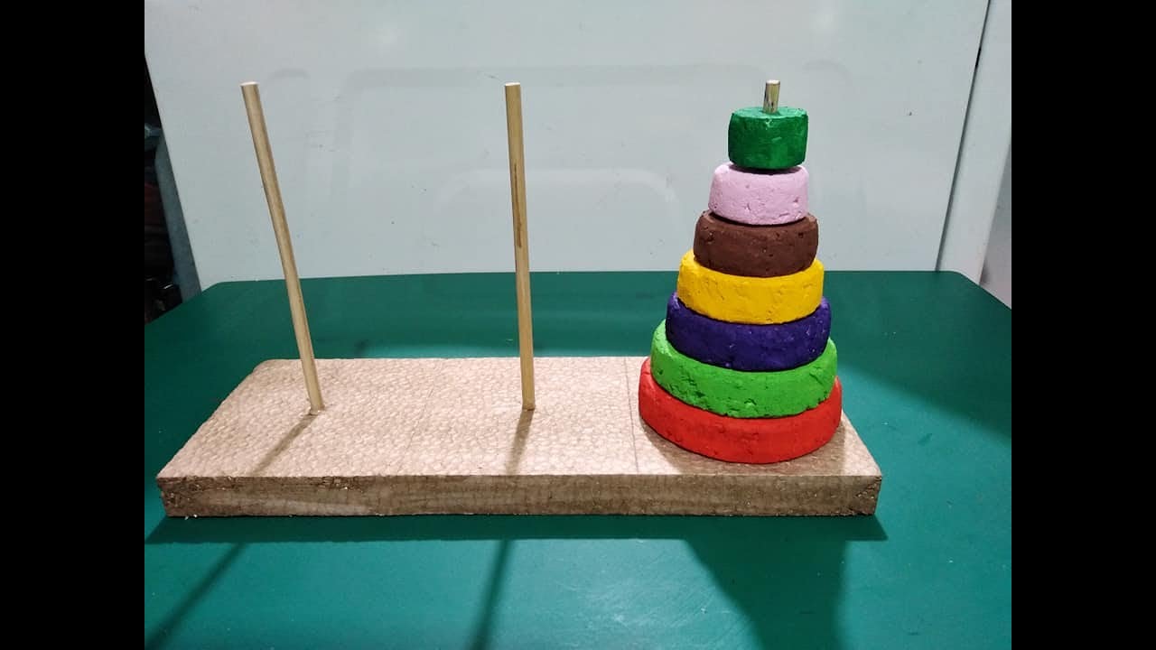 COMO HICE TORRE DE HANOI (JUEGO MATEMATICO) DE DURACEL O ESPUMA FLEX PASO A PASO