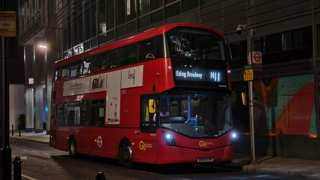 Full Journey on the Route N11 (WHV90 BD65EVW) Volvo B5LH Wright Eclipse Gemini 3 Go-Ahead London