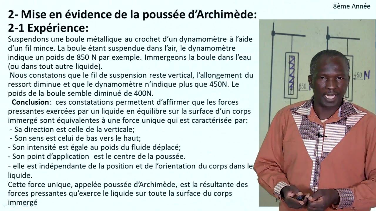 8èA Physique leçon1 Pousée d'Archimède