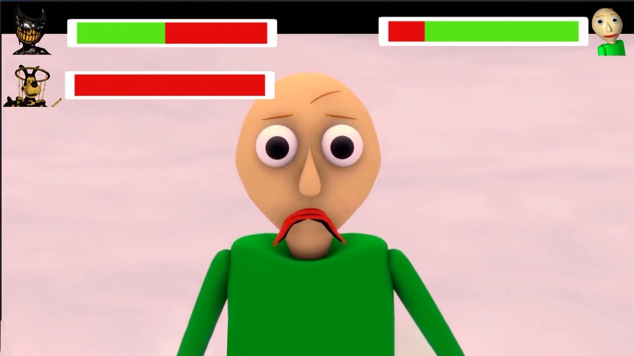 Beast Bendy & Brute Boris vs Baldi With Healthbars!
