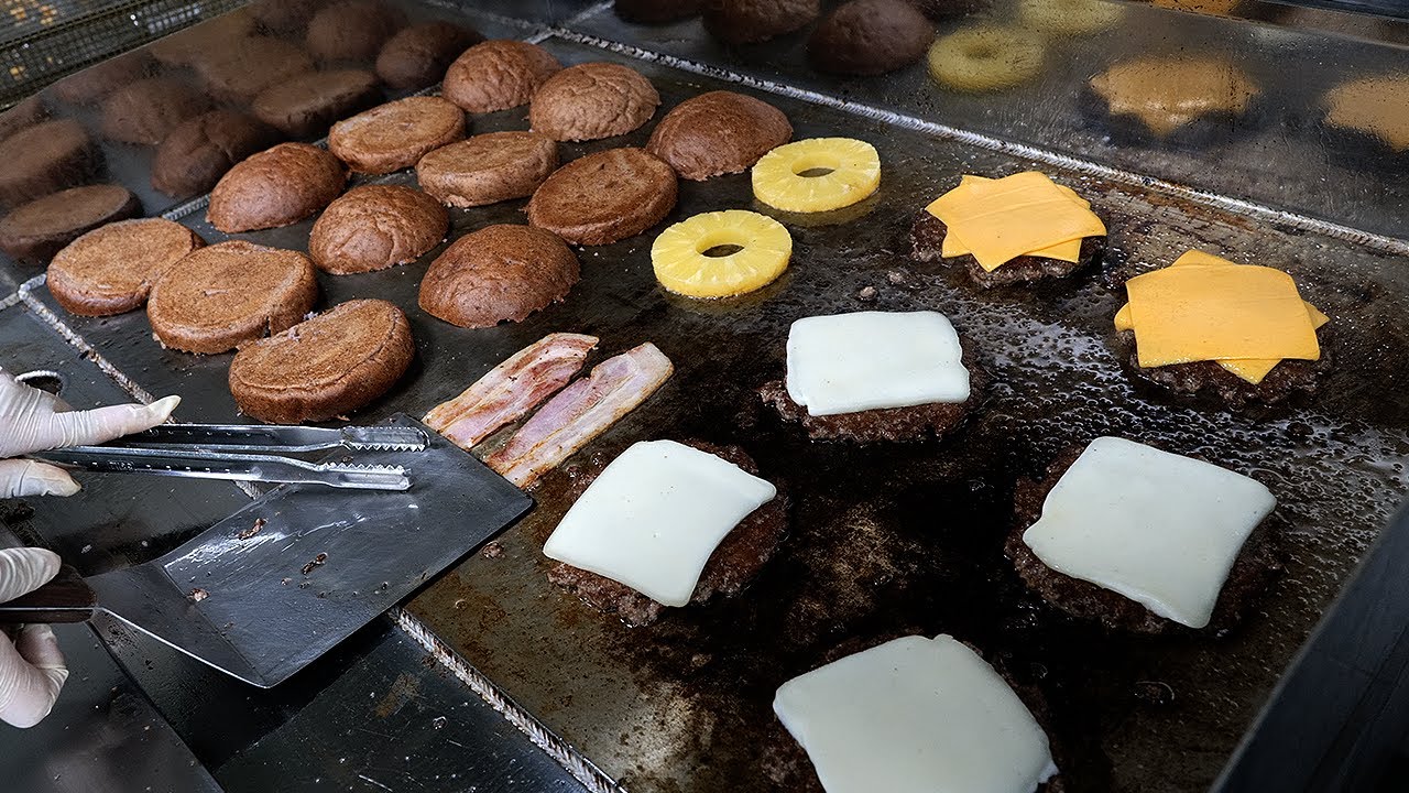 목동에서 유명한 수제 햄버거 / handmade cheese bacon steak burger / korean street food
