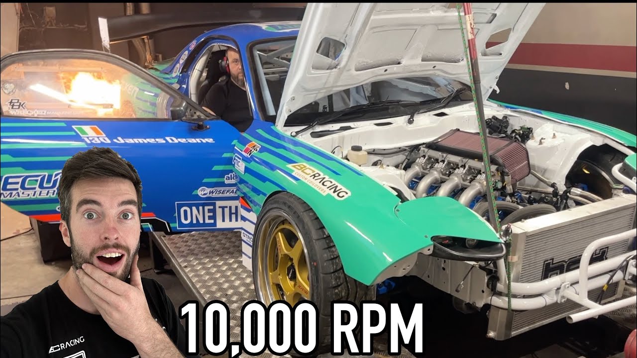 ПЕРВЫЙ ЗАПУСК моего CRAZY 4 ROTOR RX7 и заезды на динамометре | Восстановление RX7, часть 3