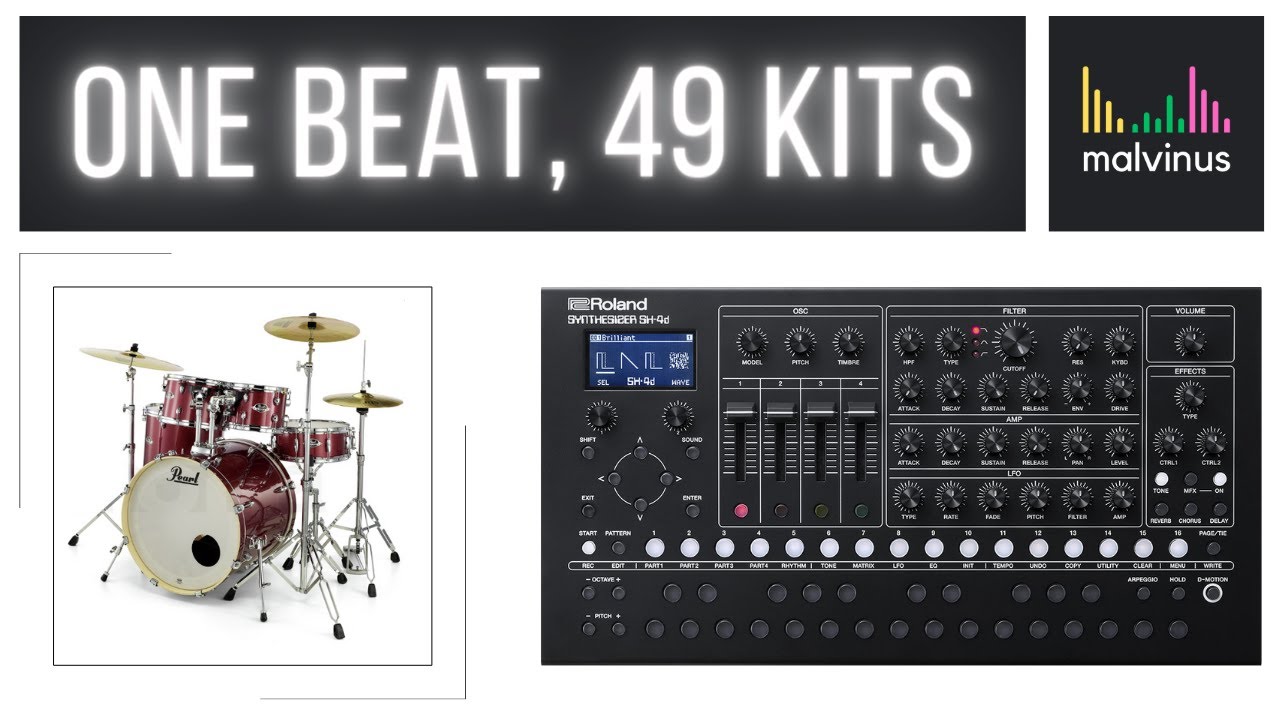 Roland SH-4d goes funky | All the 49 kits on one beat