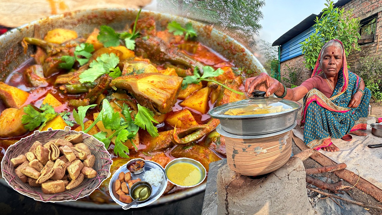 झणझणीत वरण वांगे आणि गावरान बिट्या असा स्वाद फारच खास || Spicy Varan Brinjal and Gavran Bitya ||