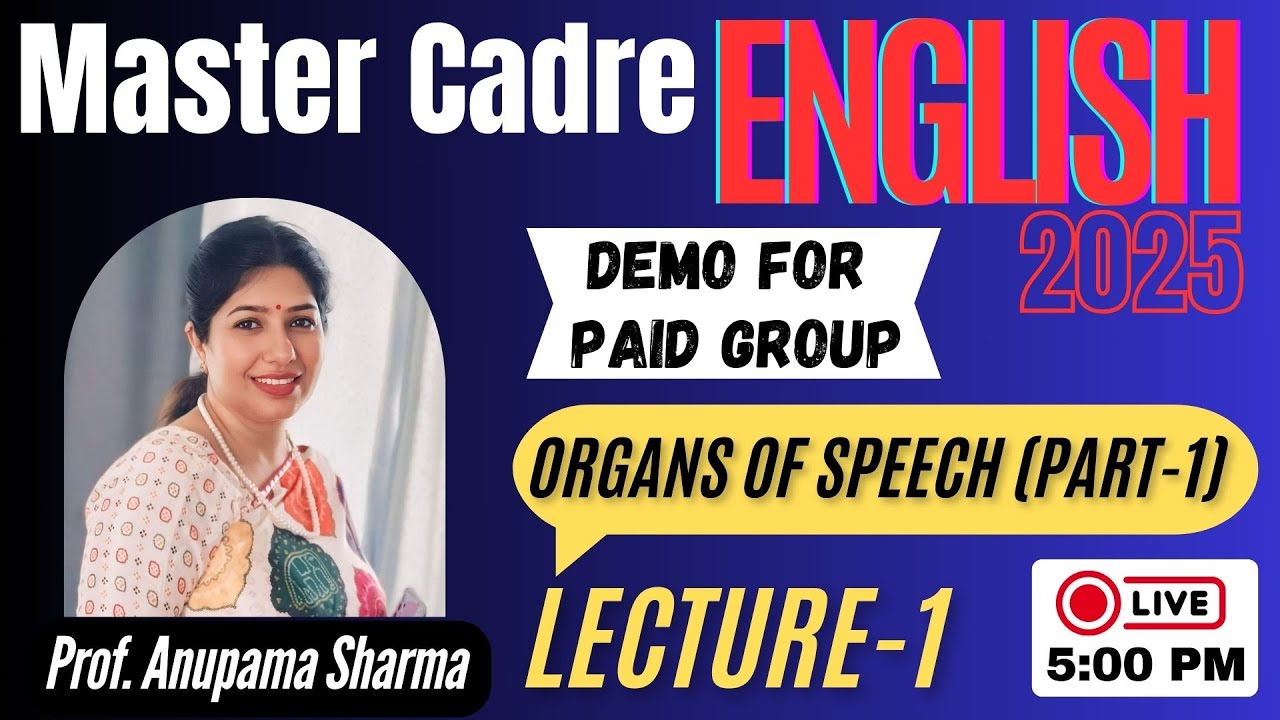 Master Cadre English 2025 | Demo Lecture 1 For Paid Group | Master Cadre English by Anupama Mam