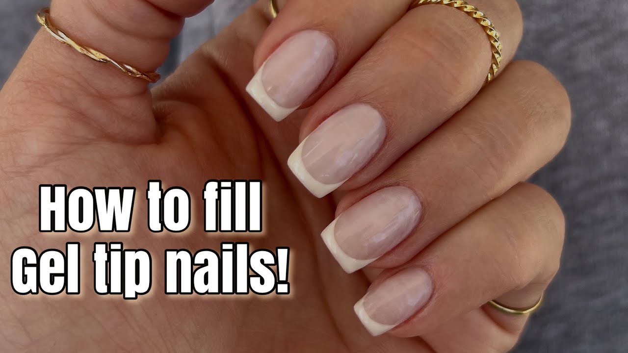 How to fill gel nail tips l milk white French tip nails