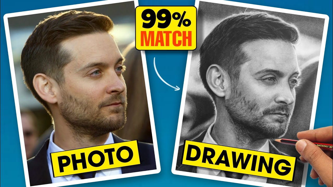 How To Draw Accurate Realistic Portraits - Match your Drawing with Reference photo