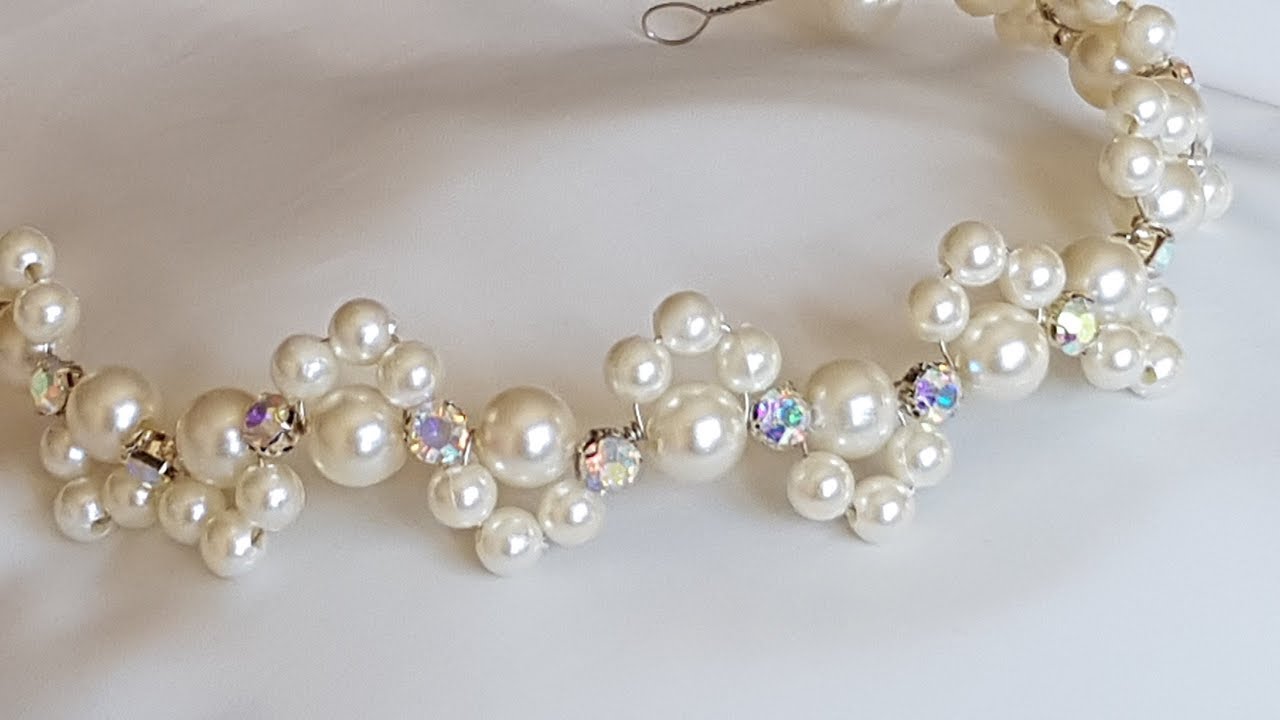 İncili Gelin Tacı Yapımı - DIY Beaded Bridal Hair Vine