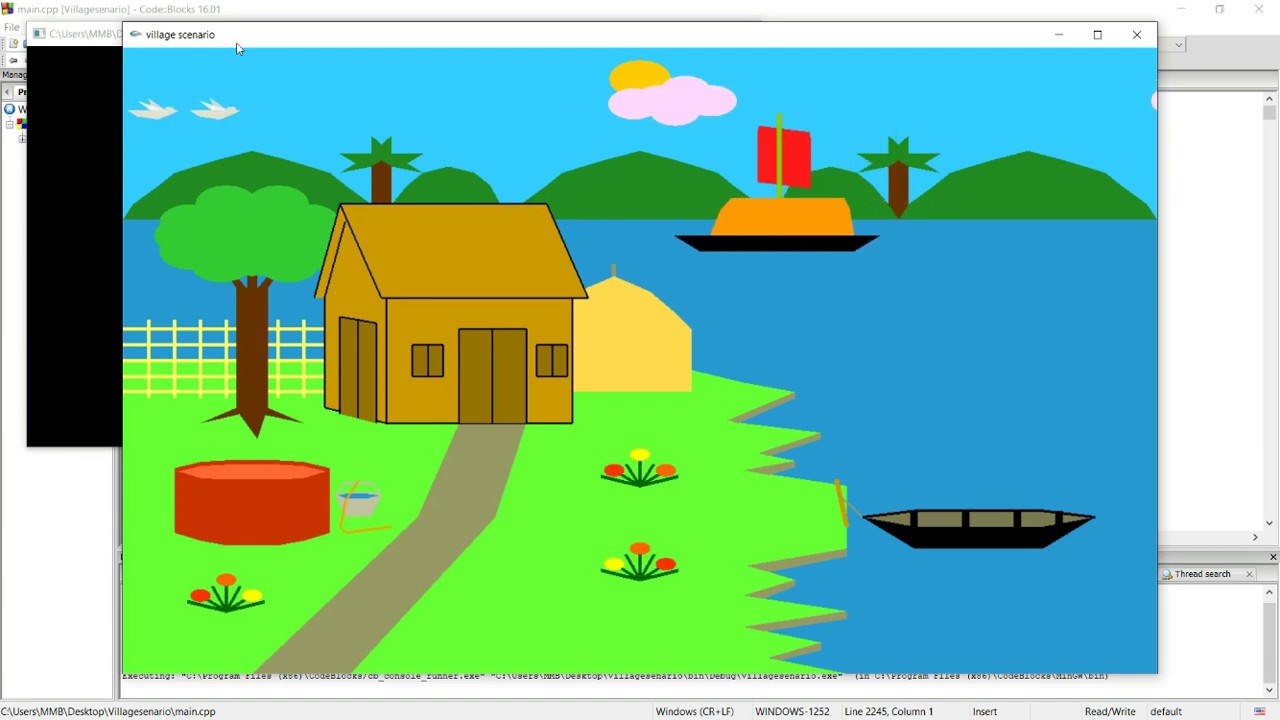 Opengl Graphics project || village scenario || animation || sounds || MMB