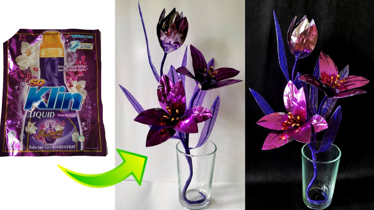 Ide Kreatif Bunga dari Plastik Kemasan Sabun Cair Soklin Liquid