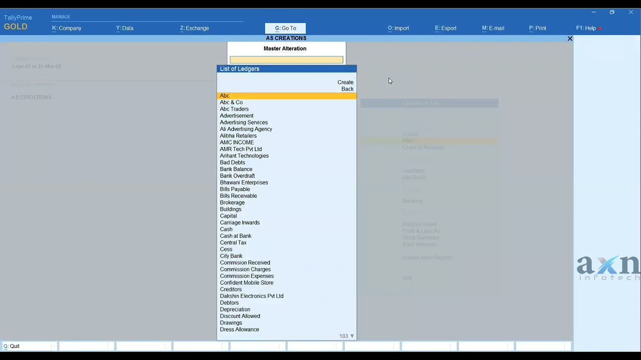 Maintaining Multiple Address for Companies & Ledgers | Tally Prime | Tamil (AXN Infotech)