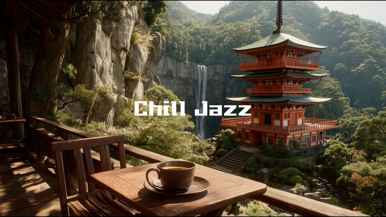 4K Chill Jazz at Japanese Temple ☕ Cozy Jazz Music for Relaxing, Work & Study | Long Play