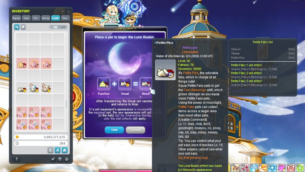 MapleStory Pet Luna & Aurora Illusions (Vac Pet Anvil)