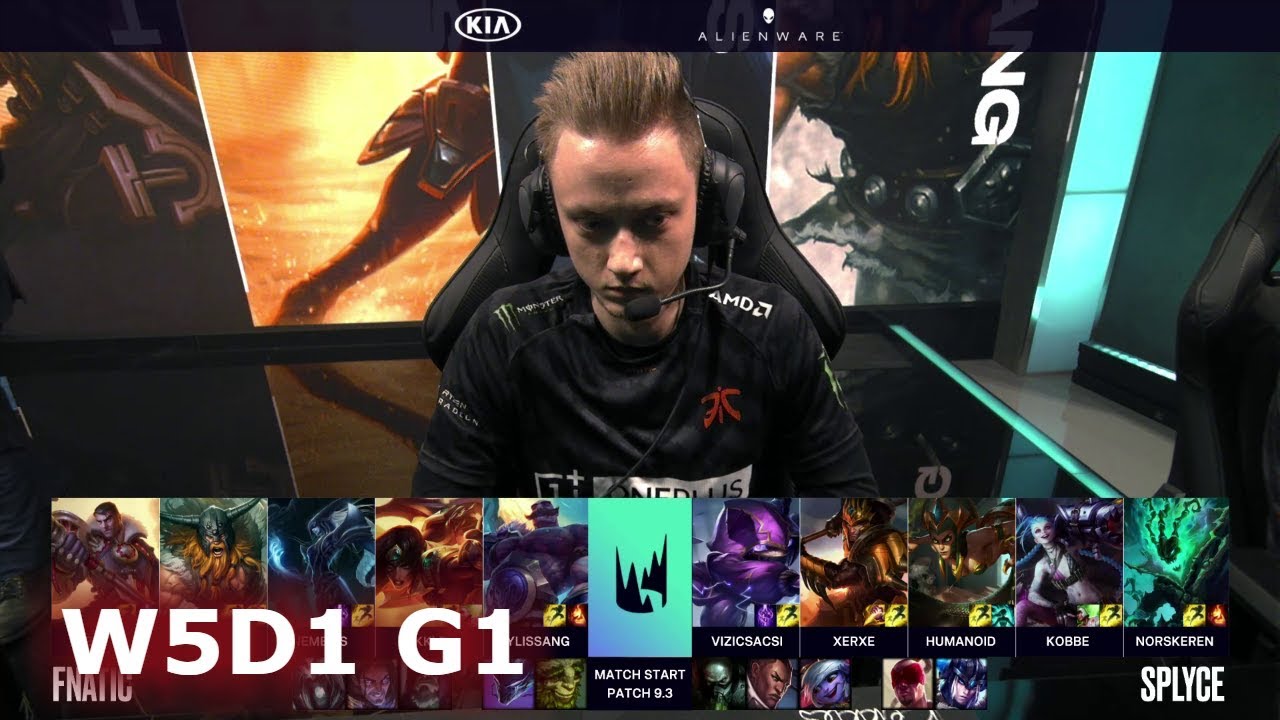 Fnatic vs Splyce | Week 5 Day 1 of S9 LEC Spring 2019 | FNC vs SPY W5D1