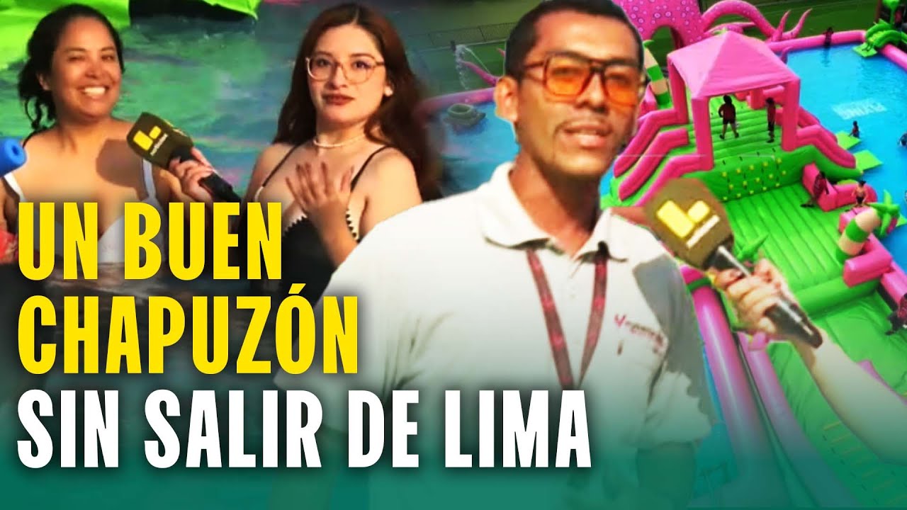 Adrenalina en el inflable acuático más grande de Lima: Se refrescan en verano sin salir de la ciudad