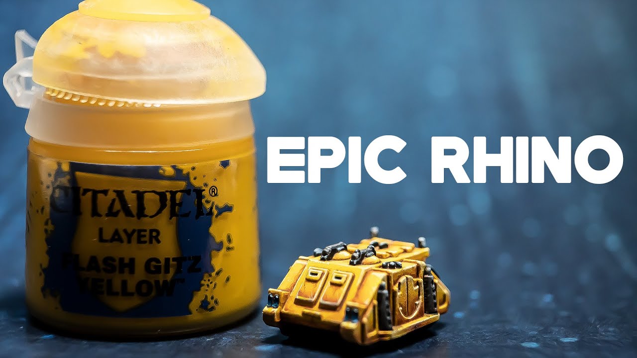 How To Paint a TINY Epic 40k Rhino Tank (Imperial Fists)