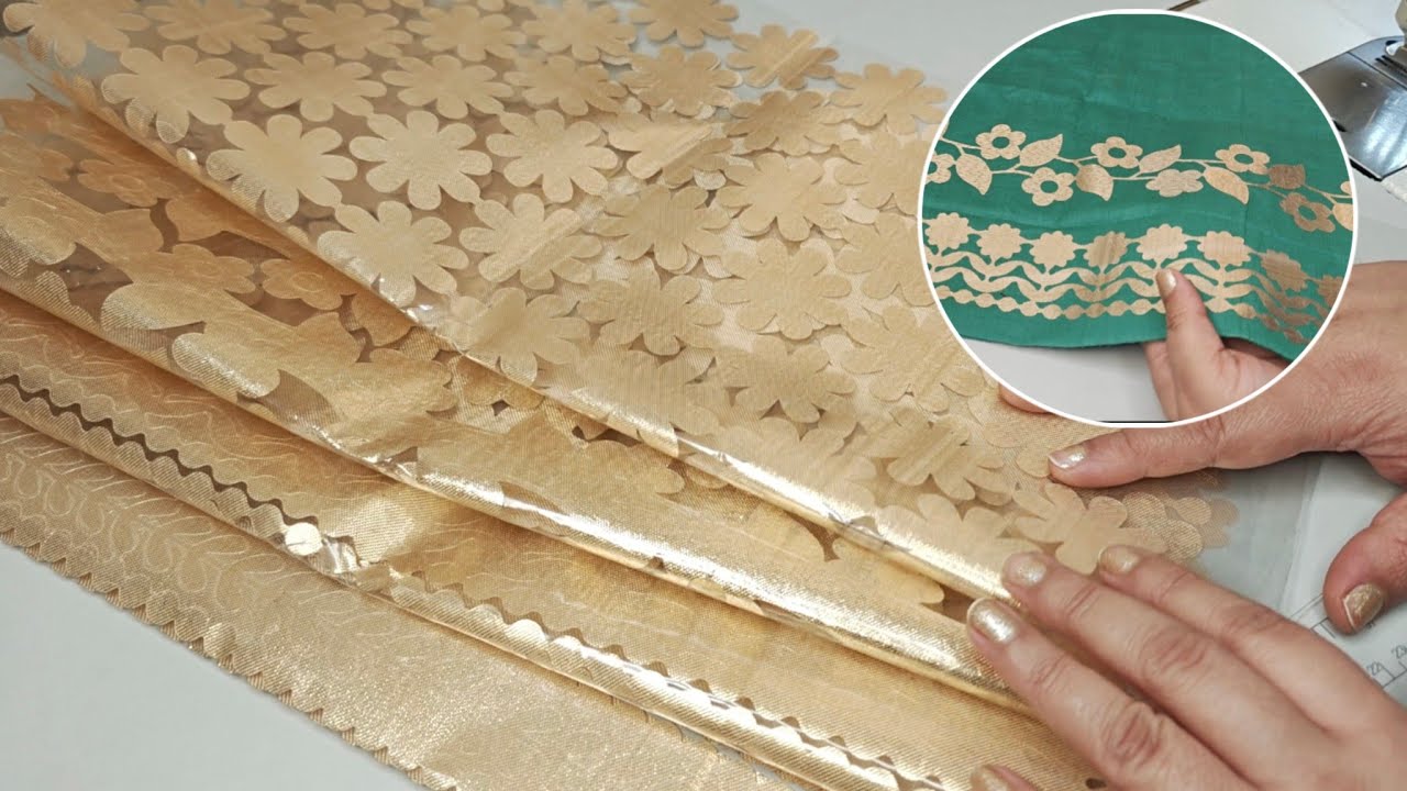 Впервые я увидела эти самоклеящиеся листы с каймой из гота-патти / кайму из гота-патти для дизайн...