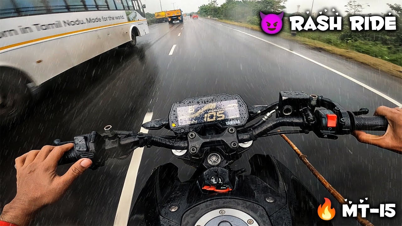 MT-15🔥RASH RIDE😈| Weekend Ride🤩| Rain Ride⛈️| tamil