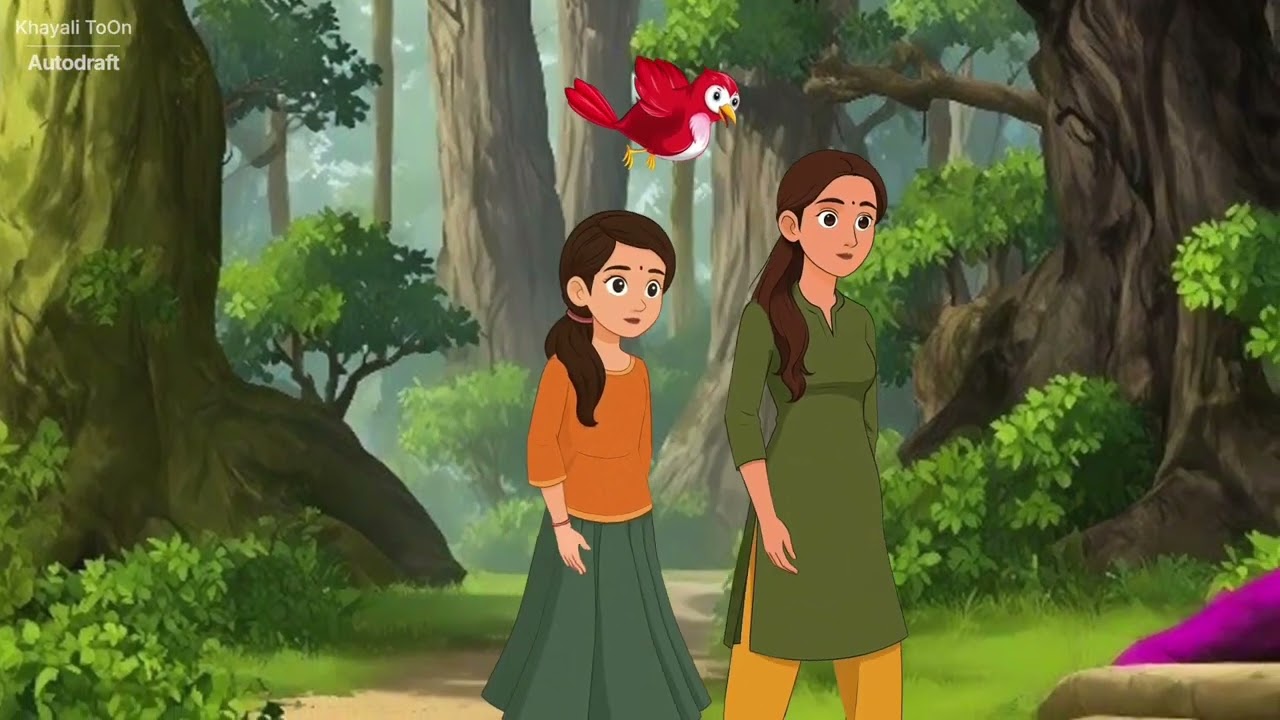 दो बहने | Two Sisters Living In A Cave | Hindi Moral Story |  Hindi Cartoon Story