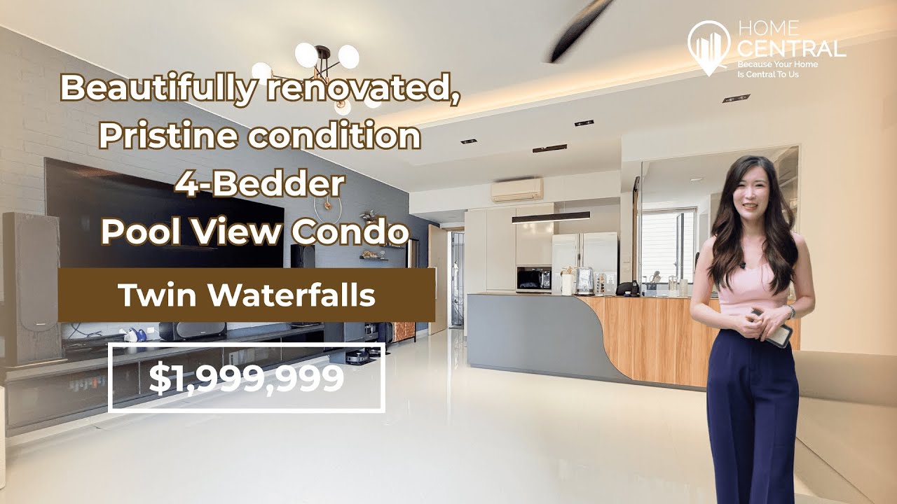 Twin Waterfalls: Modern Renovated, Pool Facing 4 Bedder Condo Next to MRT