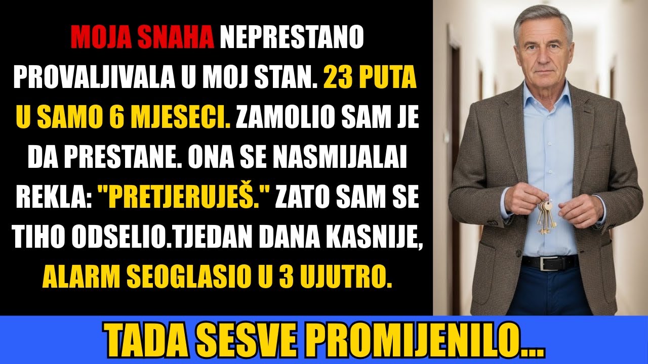 Moja snaha je neprestano provaljivala u moj stan — zato sam se tiho odselio i pustio da se suoči...