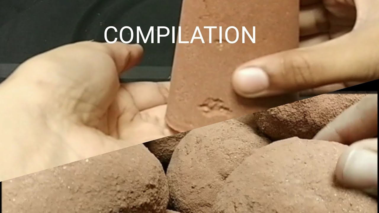 ASMR~ COMPILATION OF WATER CRUMBLE  SUPER SOFT DUSTY RED SAND CEMENT BLOCKS/CHUNKS/BALLS (REQUESTED)