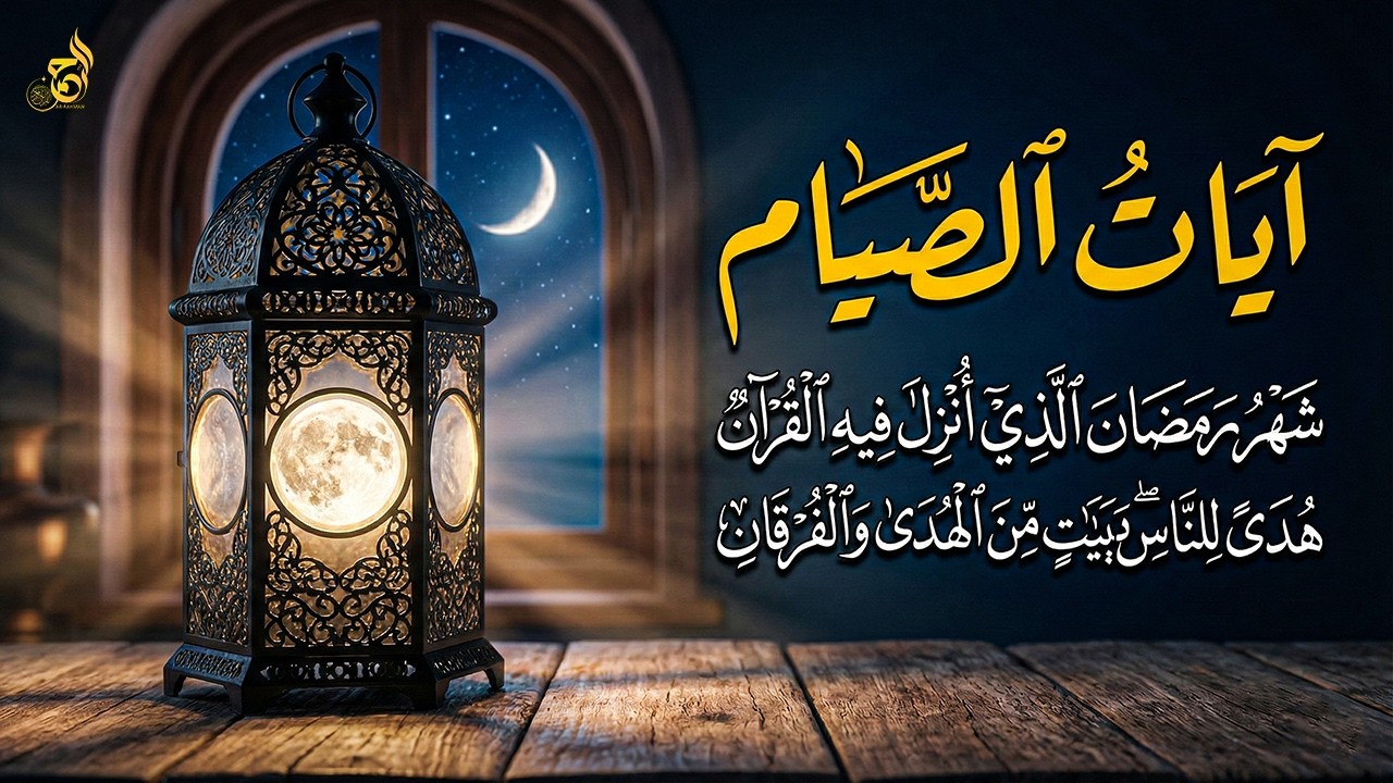 ايات الصيام 💚 قران رمضان🌙شهر رمضان الذي أنزل فيه القرآن💚 القرآن الكريم بصوت جميل جدا جدا