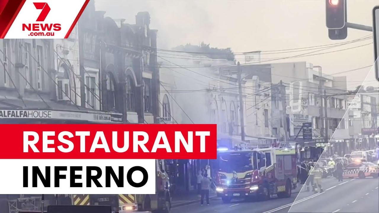 Resident risks life fighting Enmore restaurant fire | 7NEWS