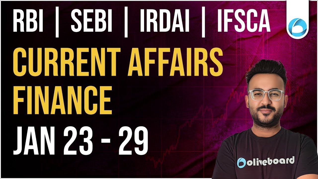 Finance Current Affairs | 23 - 29 Jan | RBI Grade A 2026 | SEBI Grade A 2025