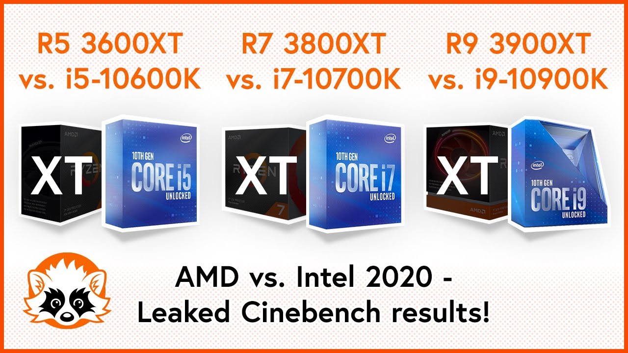 AMD R5 3600XT vs Intel i5 10600K, AMD R7 3800XT vs Intel i7 10700K, AMD R9 3900XT vs Intel i9 10900K